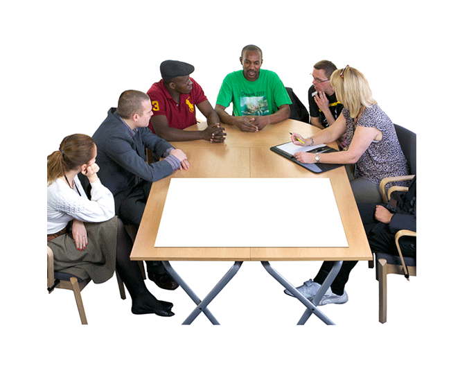 Image of people sat at a table