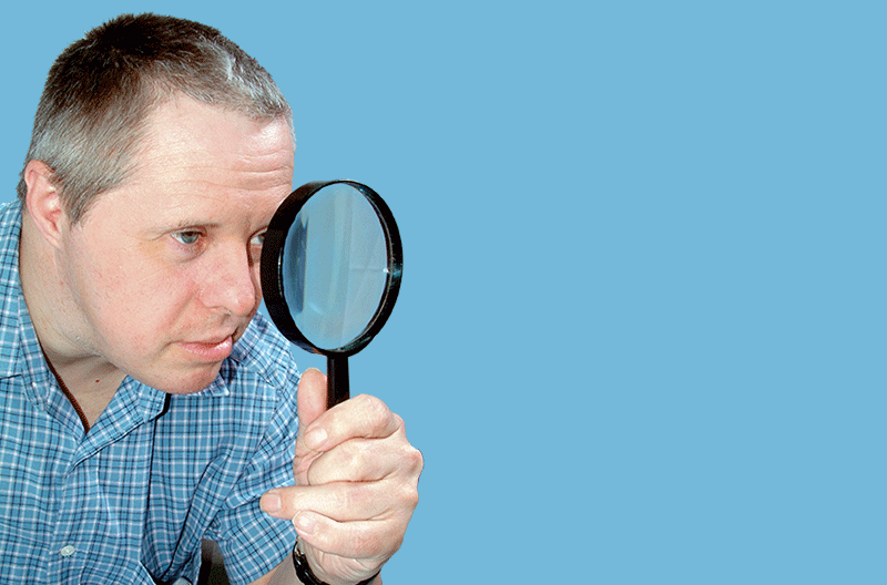 man inspecting
