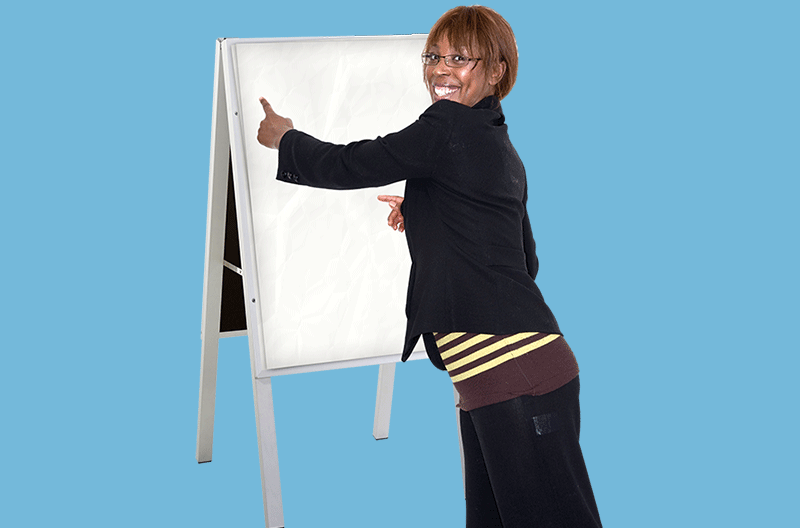 lady giving training