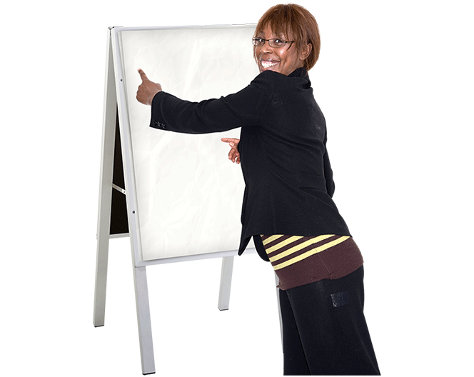 Image of a woman giving training