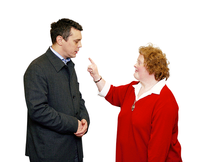 An image of a woman complaining