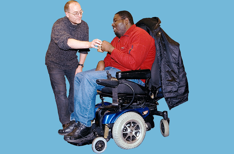 man being supported