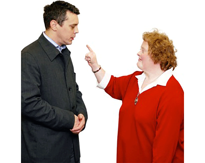 An image of someone complaining