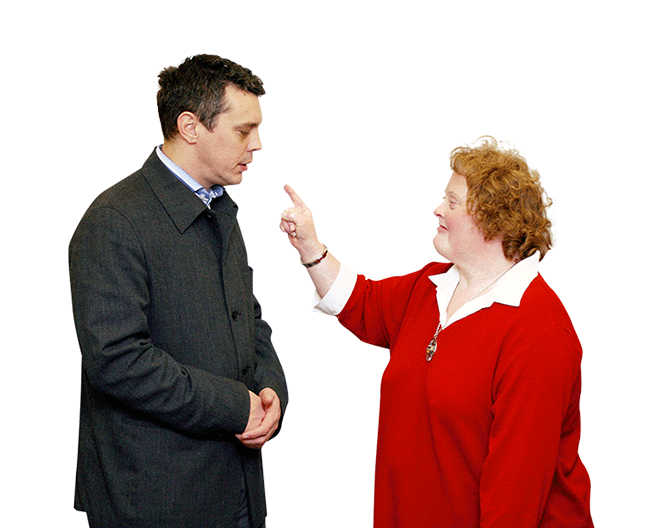 An image of a woman complaining